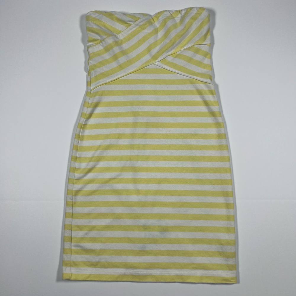 American Eagle Strapless Yellow & White Striped Dress – XXS